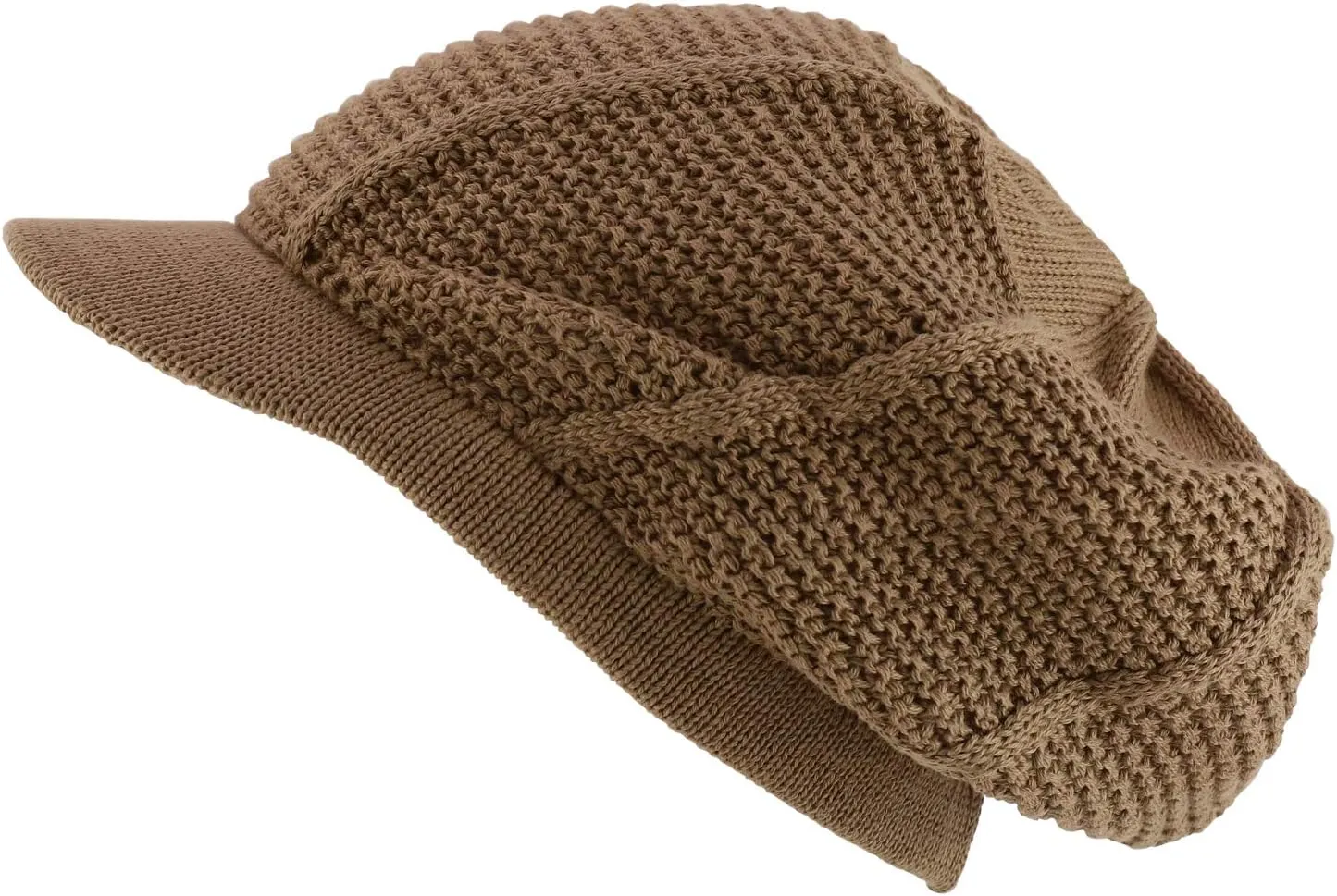 RGY Striped Knit Deep Crown 100% Cotton Rasta Beanie Visor