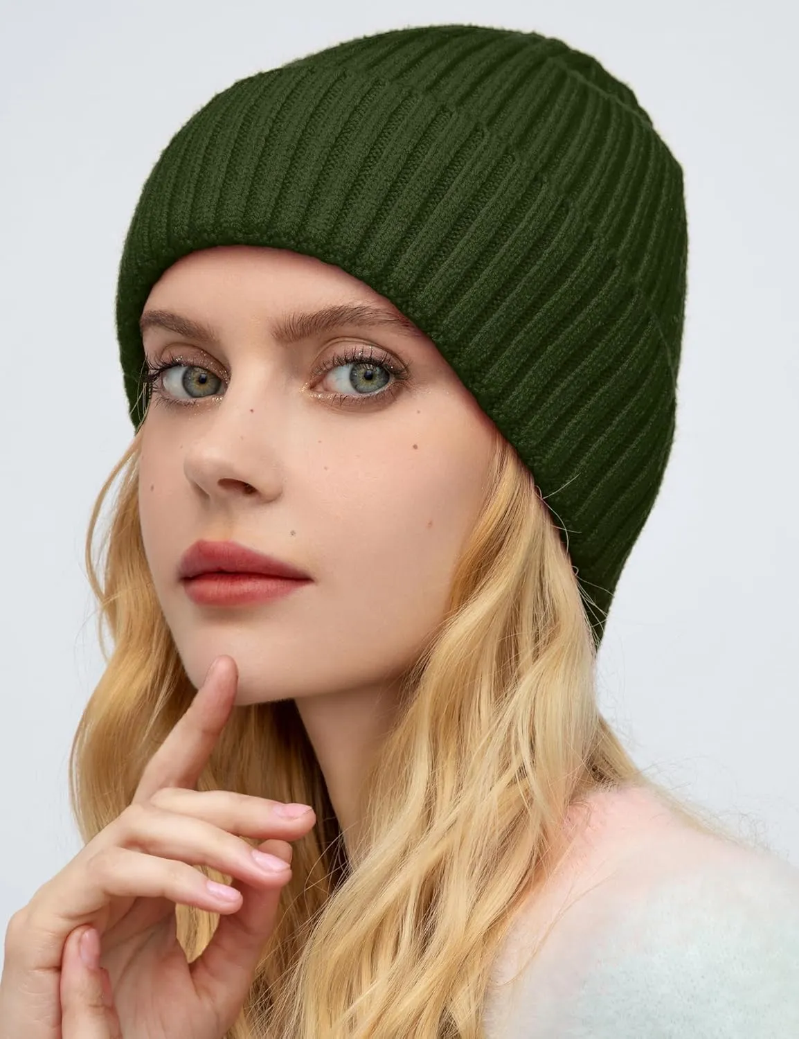 Satin Lined Wool Beanie Hat for Women Men Winter Cold, Warm Knit Fashion Cuffed Beanie Skull Cap Watch Cap