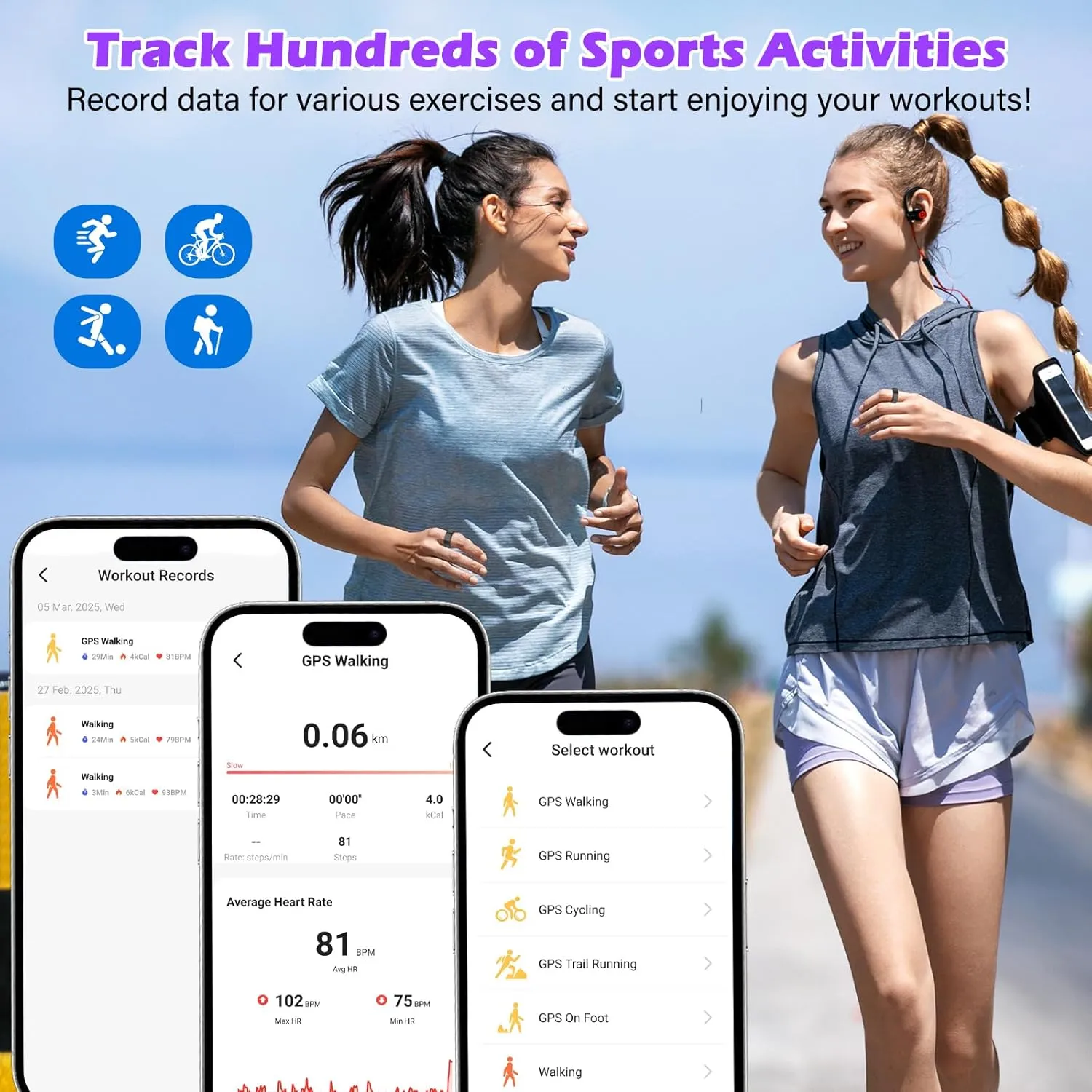 Smart Fitness Ring for Men & Women  Activity & Health Tracker with Heart Rate, Sleep & Blood Oxygen Saturation Monitoring, Motion Tracking, Waterproof Design & No Subscription Needed