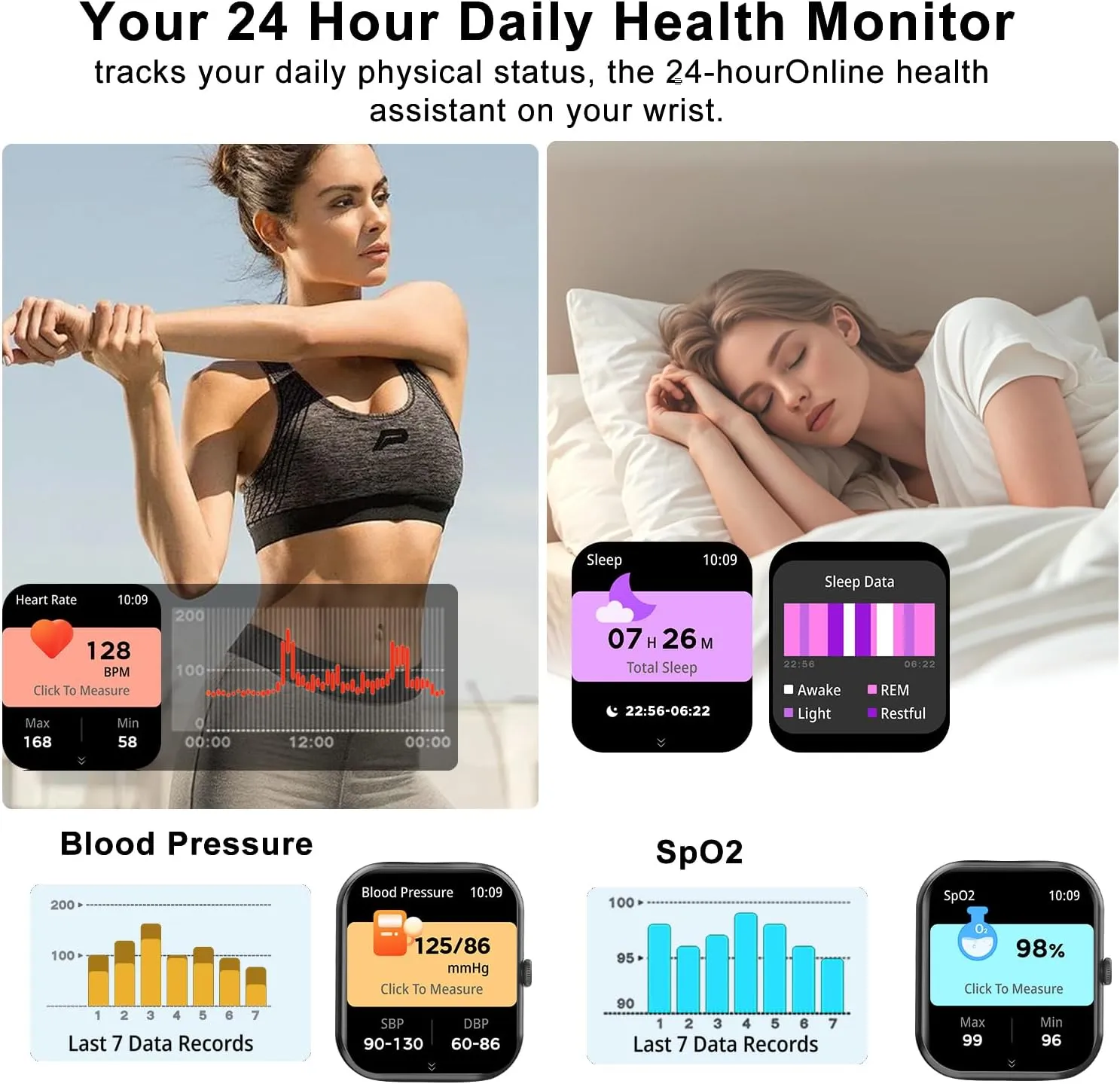 Smart Watch for Men Women Compatible with iOS Android Phone, 1.83" Full Touchscreen IP68 Waterproof Smartwatch,Fitness Tracker with Make/Recive Call 123  Sport Modes Heart Rate/Sleep Monitor