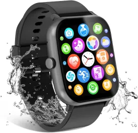 Smart Watch for Men Women Compatible with iOS Android Phone, 1.83" Full Touchscreen IP68 Waterproof Smartwatch,Fitness Tracker with Make/Recive Call 123  Sport Modes Heart Rate/Sleep Monitor
