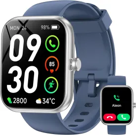 Smart Watch with Alexa Built-in?, 1.83" HD Fitness Tracker with Bluetooth Calls/Messages, IP68 Waterproof, 120  Sports Modes, 24/7 Heart Rate/Sleep Smartwatch Compatible with iOS/Android (Blue)