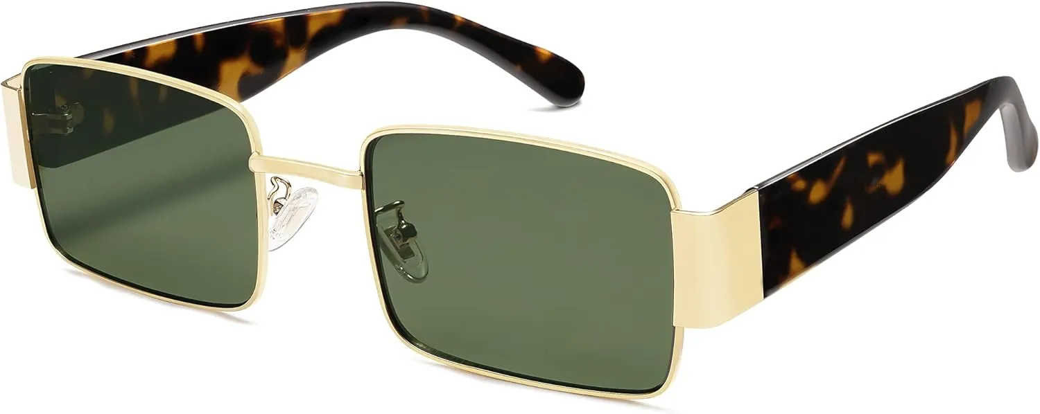 SOJOS Retro Fashion Rectangle Sunglasses Womens Mens Vintage Trendy Square Shades SJ1162
