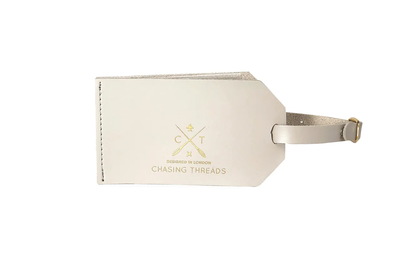 Stitch Luggage Tag - Light Grey