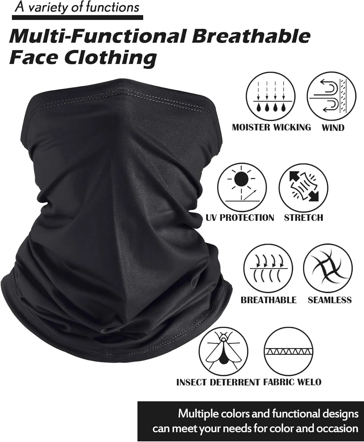 Summer Face Cover Scarf Mens Balaclava Neck Gaiter Baclava Face Breathable Bandana Sun Protection Cycling Running