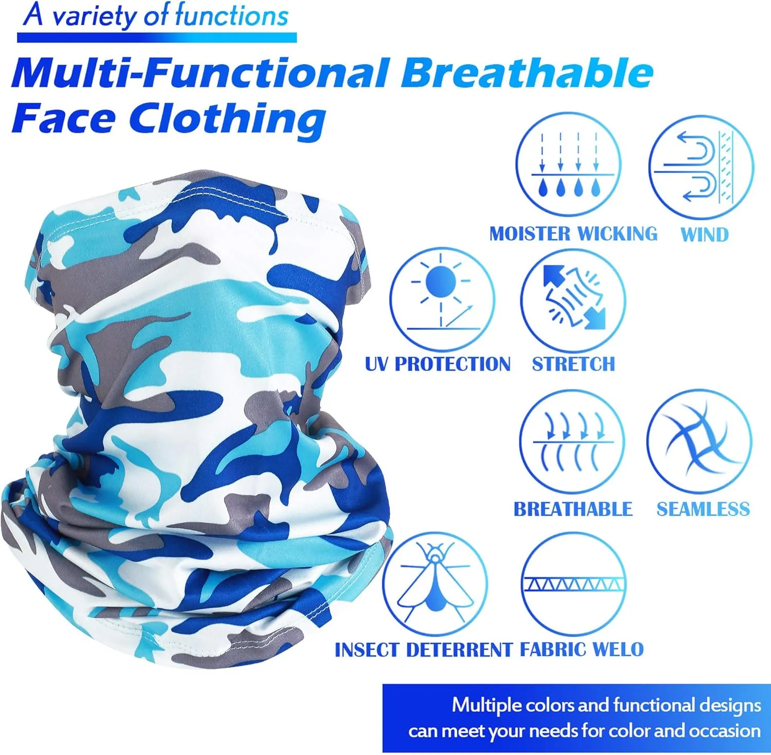 Summer Face Cover Scarf Mens Balaclava Neck Gaiter Baclava Face Breathable Bandana Sun Protection Cycling Running
