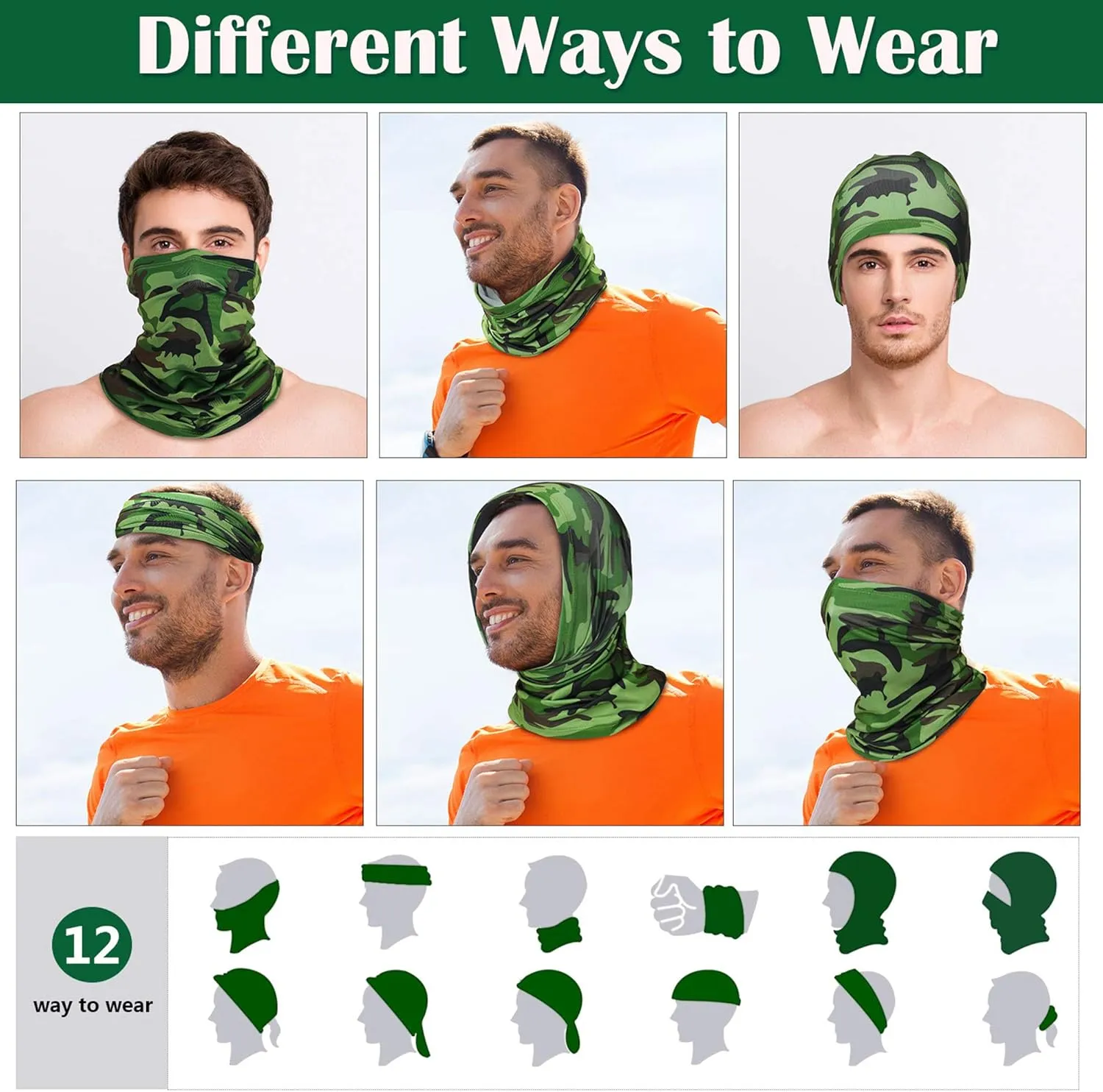 Summer Face Cover Scarf Mens Balaclava Neck Gaiter Baclava Face Breathable Bandana Sun Protection Cycling Running