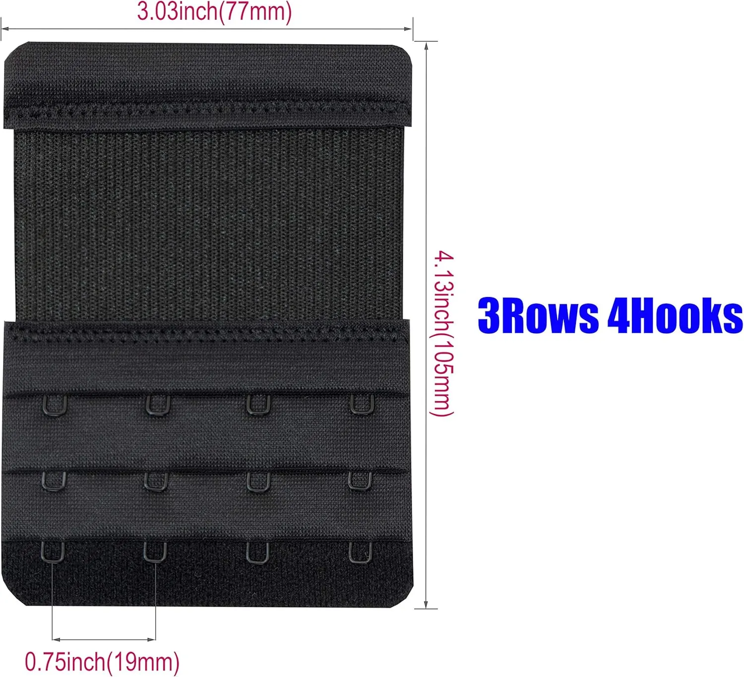 Tamlien 4 Hook Bra Extenders,Stretchy Soft and Comfortable Bra Strap Extender
