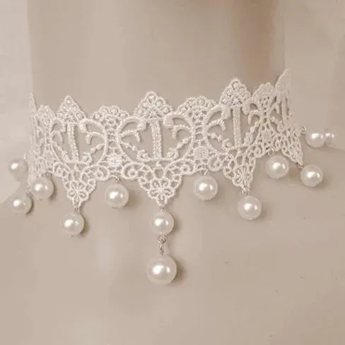 The Touch Of Vintage Victorian Style Crochet Necklace and Bracelet Set