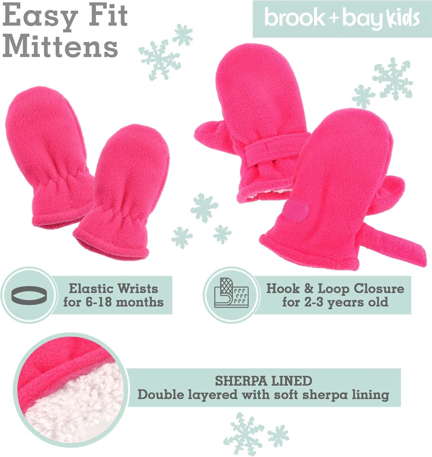 Toddler Hat & Glove Set - Baby Fleece Winter Hat and Mittens for Infant Kids