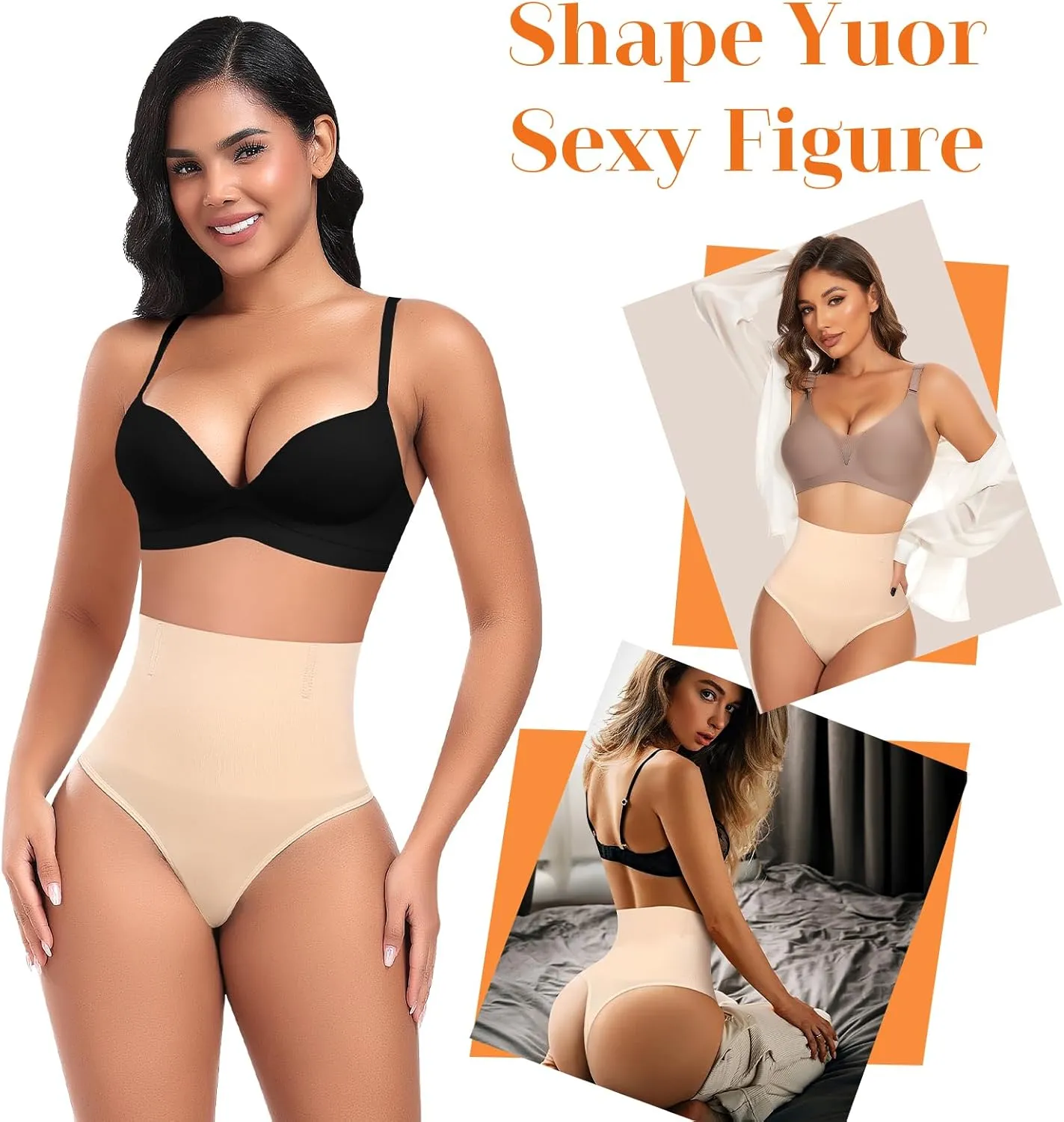Tummy Control Thong Shapewear for Women High Waisted Body Shaper Panties Shaping Thong Girdle Underwear