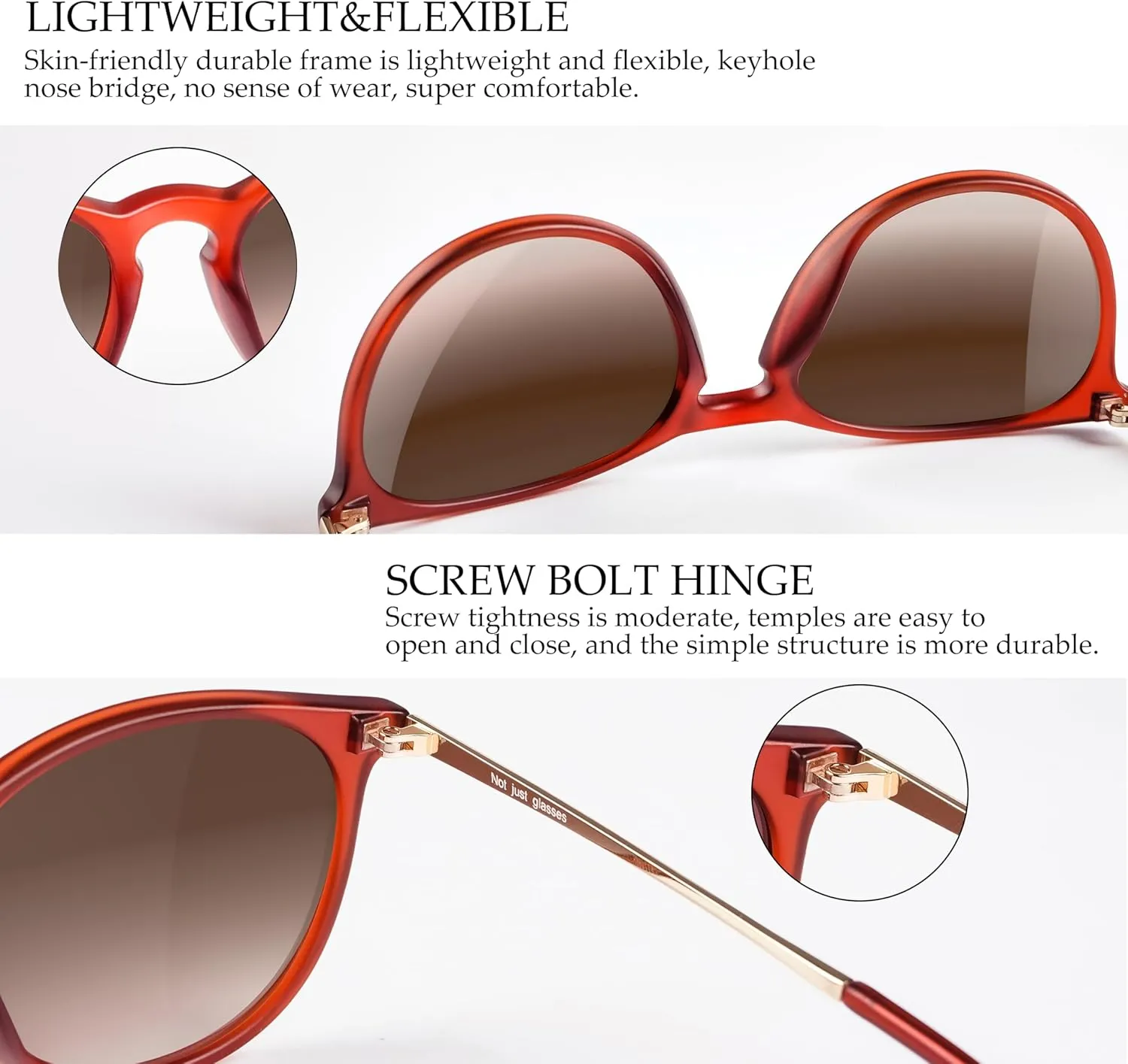 Vintage Round Polarized Sunglasses for Women Men Classic Retro Trendy Designer Style Sun Glasses UV400 Protection