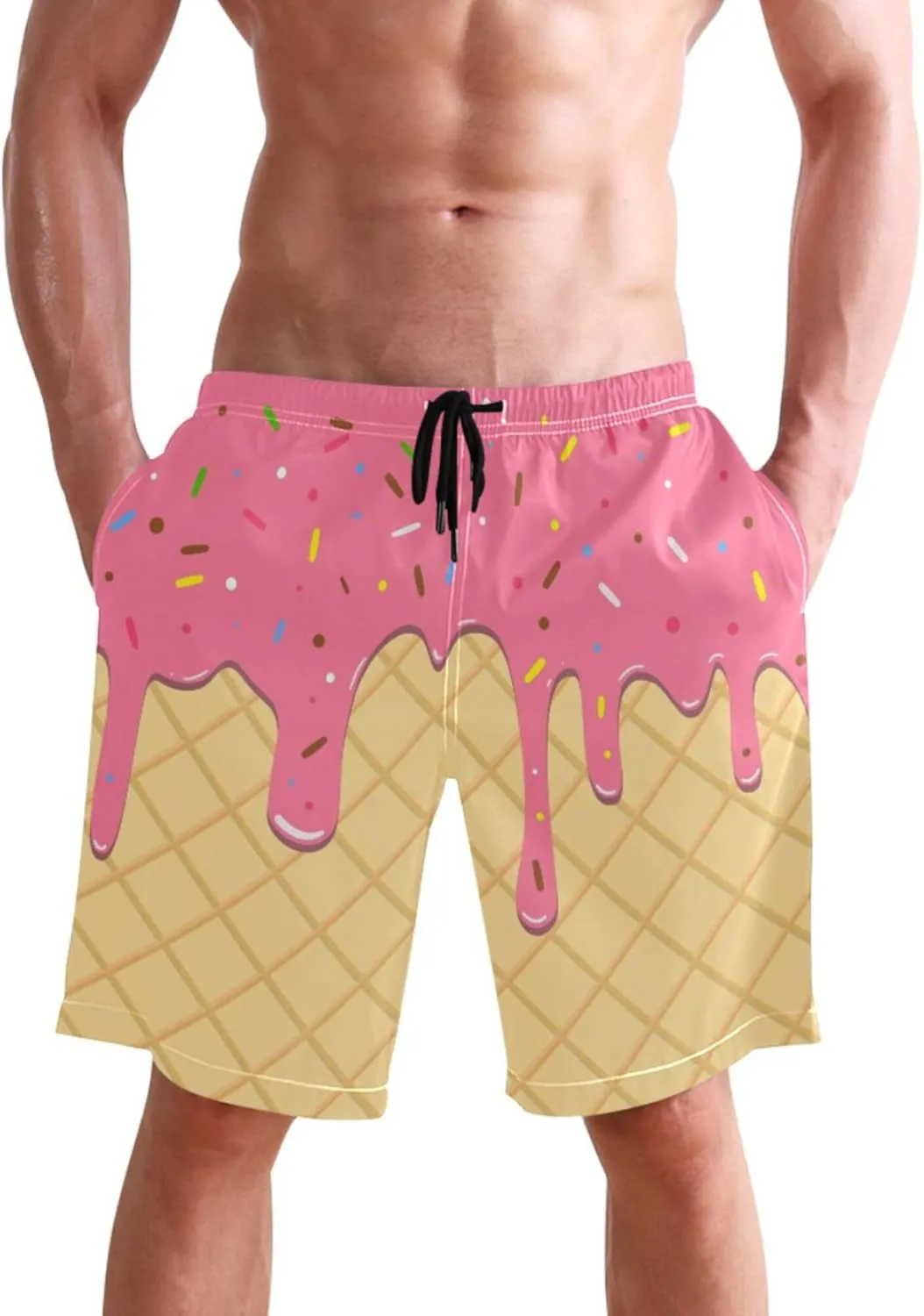 Wamika Men's Beach Shorts Swim Trunks Quick Dry Men Casual Board Shorts with Pockets M-XXL