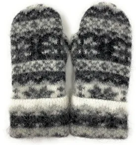 Warm Women Knit Mittens 100% Icelandic Wool Fleece Lined by Freyja Canada