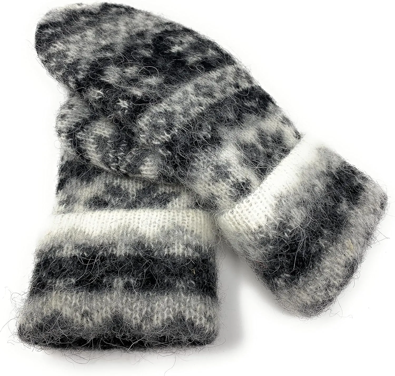Warm Women Knit Mittens 100% Icelandic Wool Fleece Lined by Freyja Canada