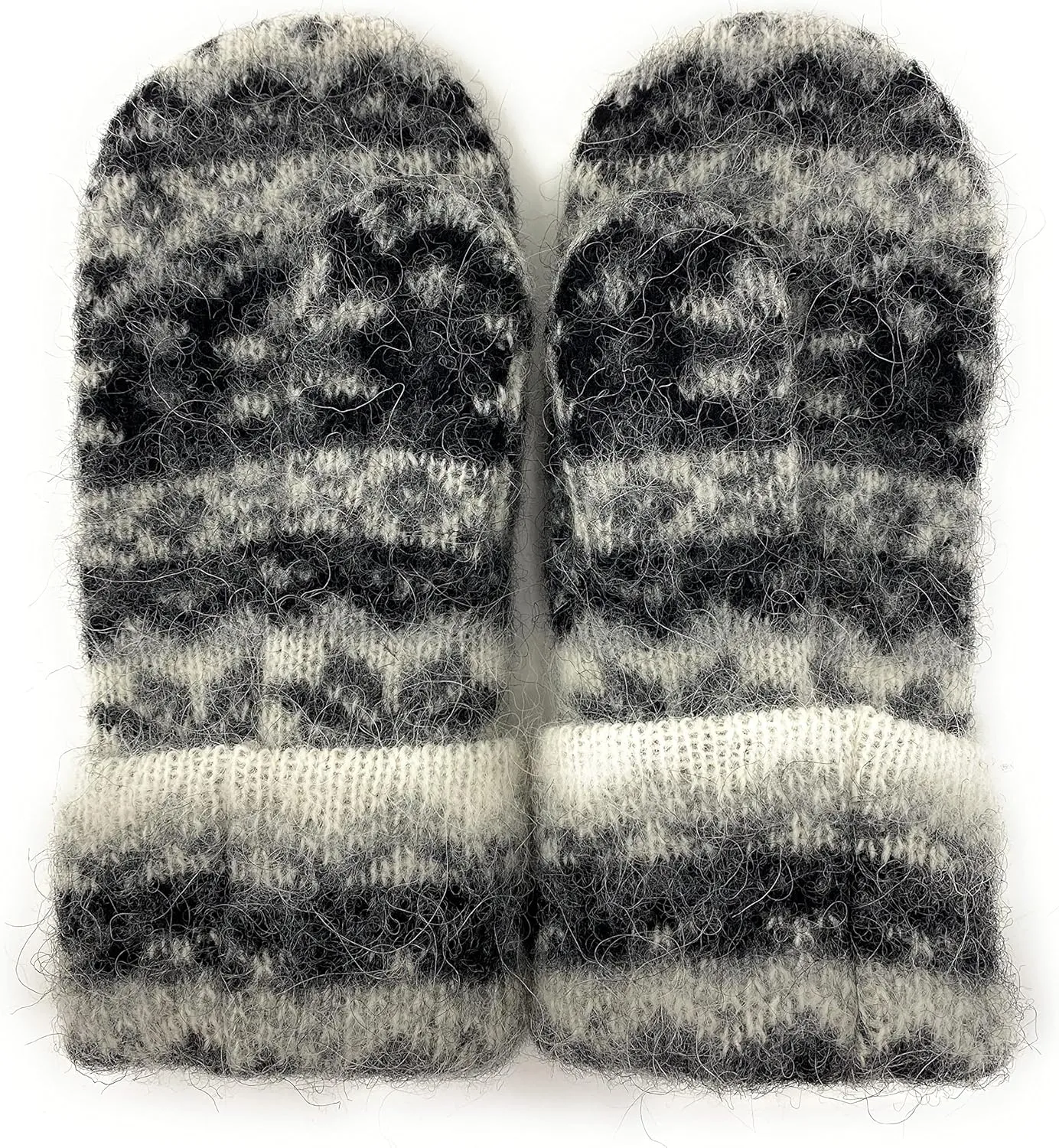Warm Women Knit Mittens 100% Icelandic Wool Fleece Lined by Freyja Canada