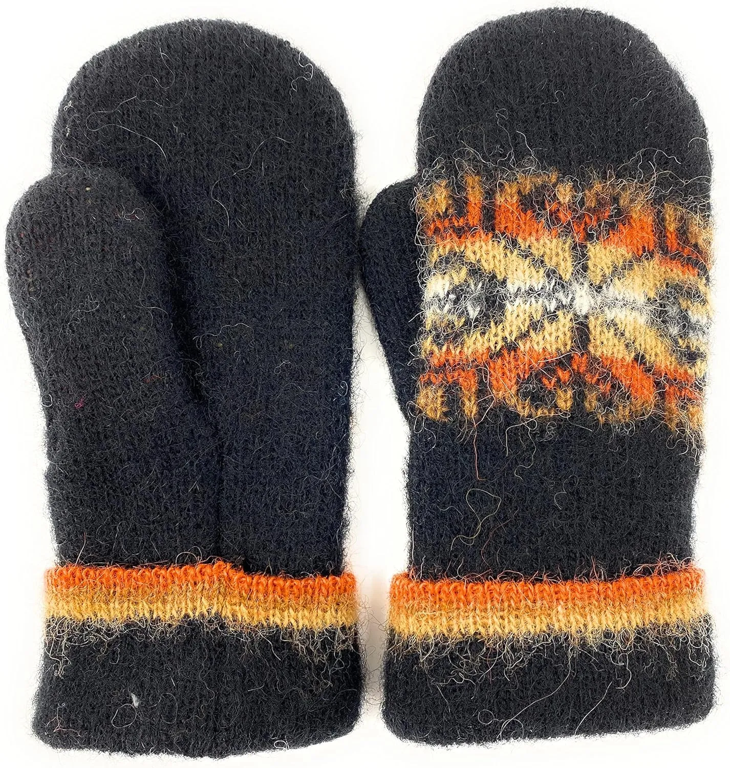 Warm Women Knit Mittens 100% Icelandic Wool Fleece Lined by Freyja Canada