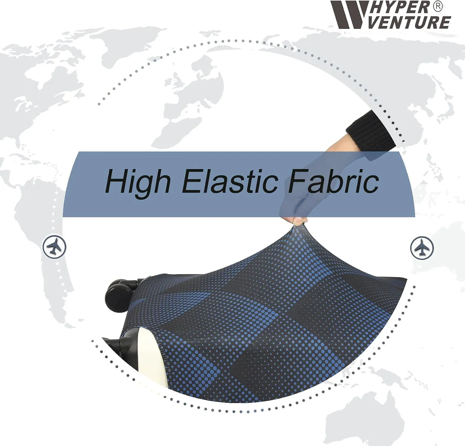 Washable Luggage Cover - Fashion Suitcase Protector Fits 23-26 Inch Luggage (Blue Cube, M)