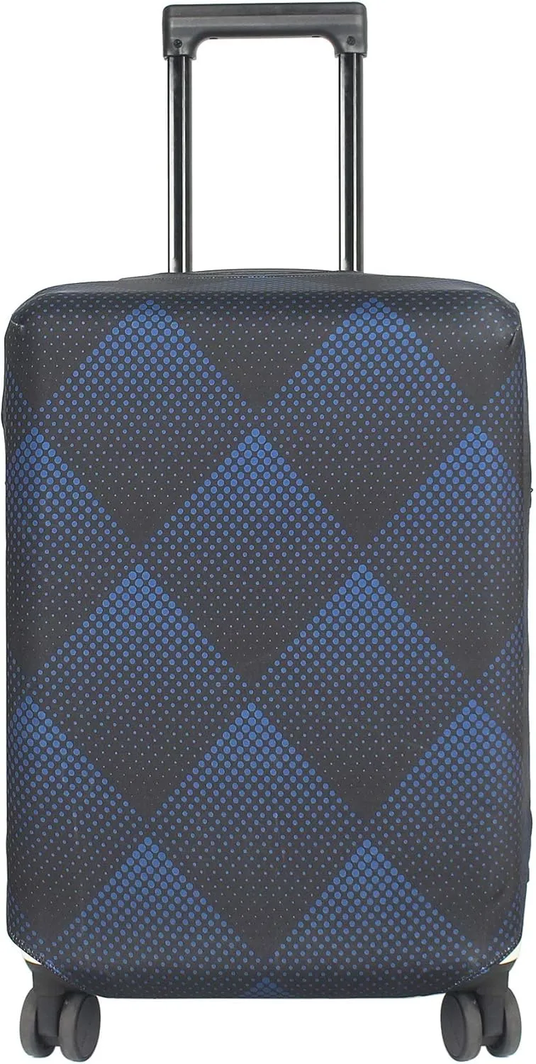 Washable Luggage Cover - Fashion Suitcase Protector Fits 23-26 Inch Luggage (Blue Cube, M)