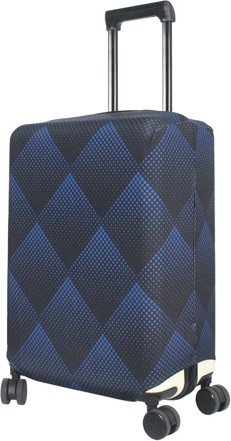 Washable Luggage Cover - Fashion Suitcase Protector Fits 23-26 Inch Luggage (Blue Cube, M)