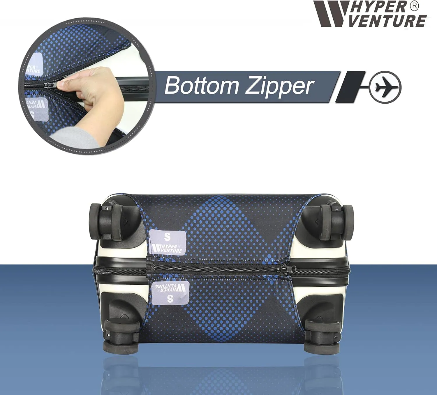 Washable Luggage Cover - Fashion Suitcase Protector Fits 23-26 Inch Luggage (Blue Cube, M)
