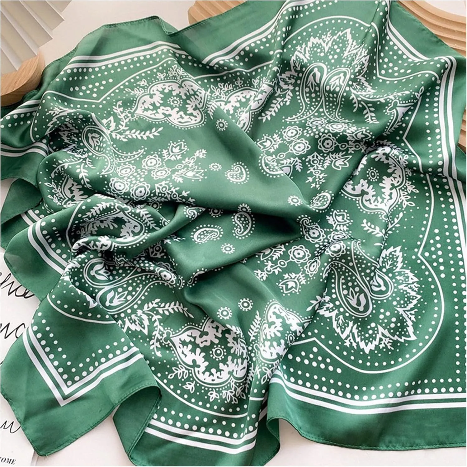 WENLOOY Square Satin Silk Feeling Hair Scarf Headscarf for Women/Men's Necktie Silk Bandanas Pocket Square