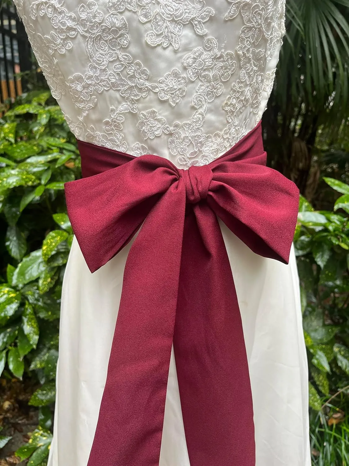 Women Chiffon Sash Corset Belt Waist Bow Tie belt 3.74" Wide for Bridal Wedding Special Occasion Dress