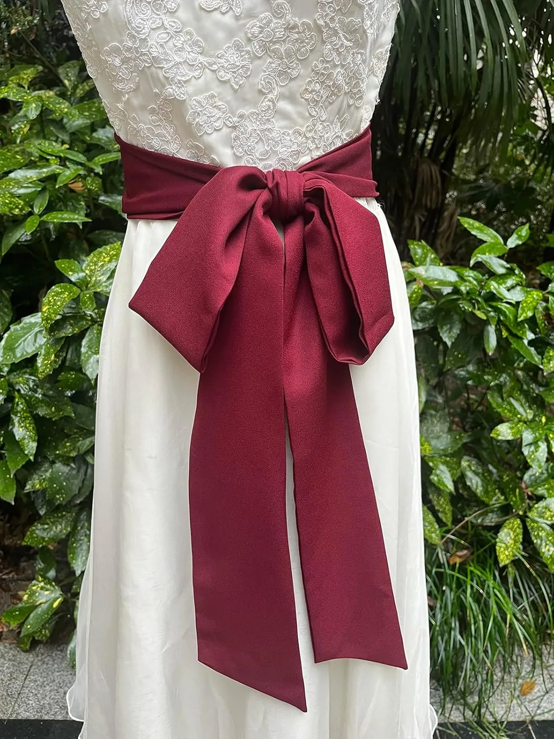 Women Chiffon Sash Corset Belt Waist Bow Tie belt 3.74" Wide for Bridal Wedding Special Occasion Dress