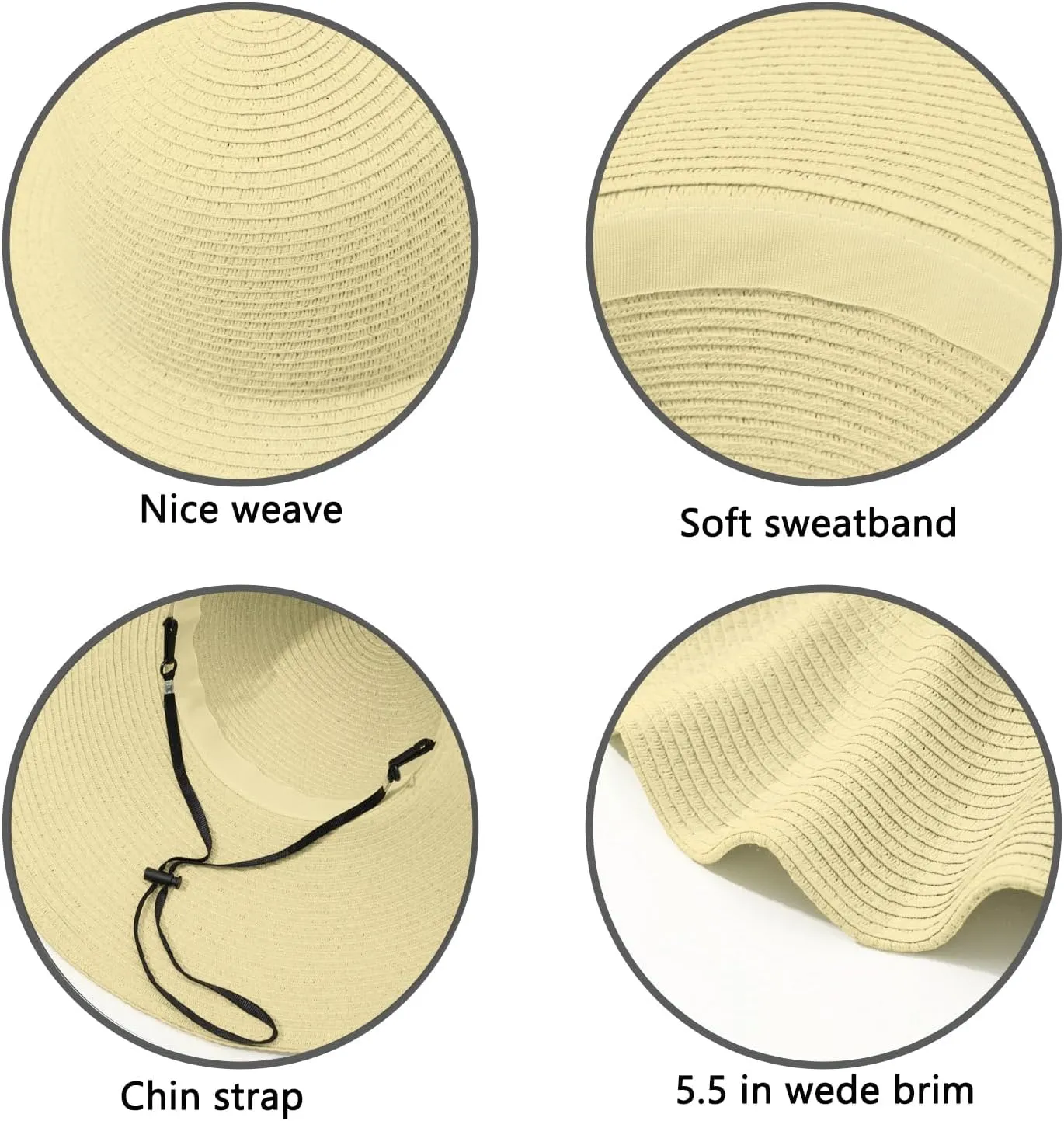 Women's Foldable Wide-Brimmed Beach Hat Summer Sun Beach Hat