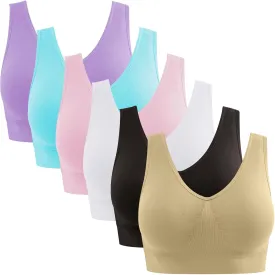 YADIFEN 3 Pack Womens Sports BrasWireless Comfortable Seamless Sleep Yoga Sports Bras for Women with Removable Pads