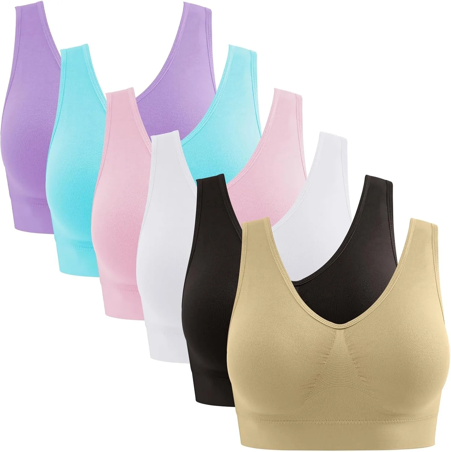 YADIFEN 3 Pack Womens Sports BrasWireless Comfortable Seamless Sleep Yoga Sports Bras for Women with Removable Pads